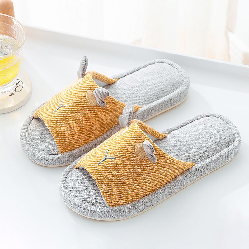 Linen slippers for women in spring and summer, for home use, indoor soft-soled floor, anti-slip and silent, couple's all-season slippers for men in 2021 Specification image