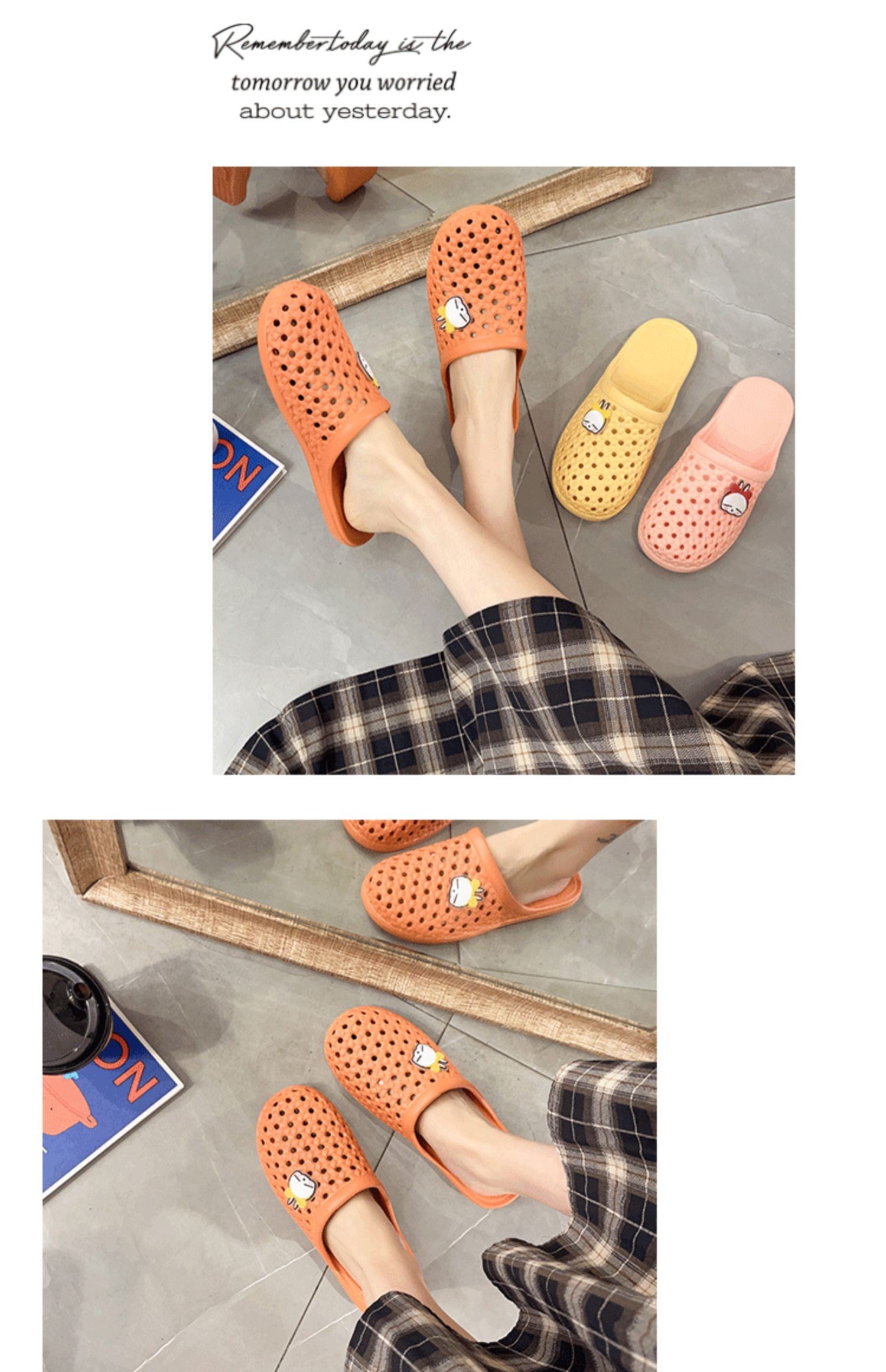 Rogue conejo frío zapatillas mujeres baño de verano baño antideslizante suave fondo interior para el uso en el hogar antipatada bolsa cabeza agujero zapatillas detail image 11
