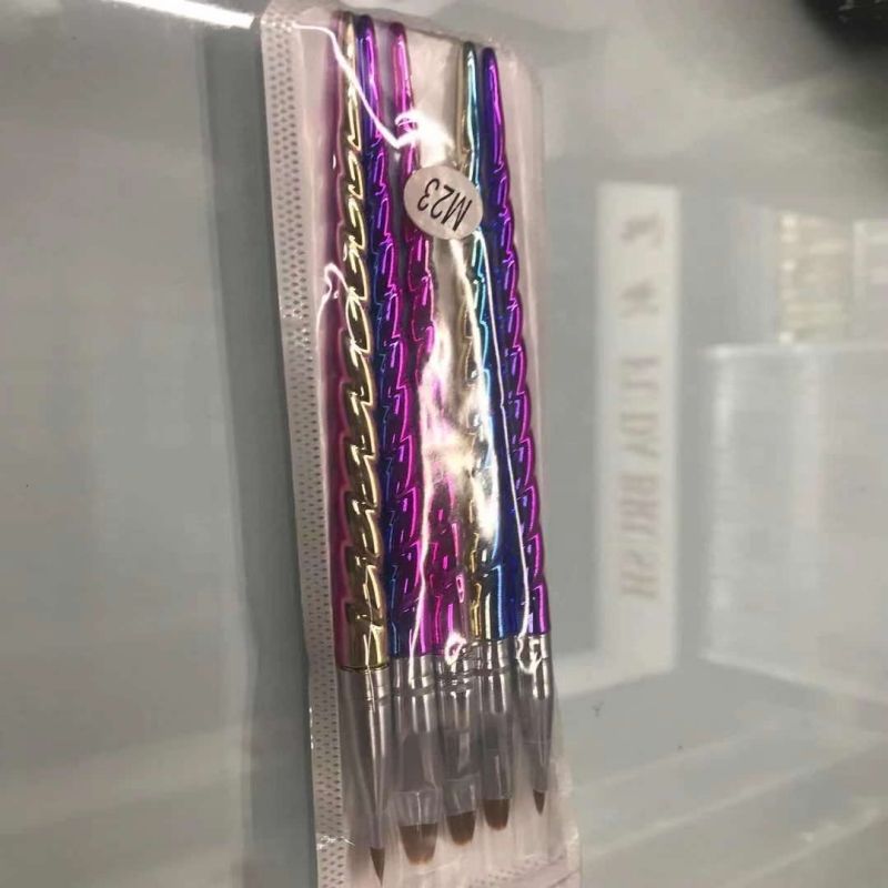 5 Electroplated Nail Brush Set Drawing Pen Light Therapy Pen Spot Drill Pen Paint Pen Smudging Paint Pen Gradient Pen Tool Set details Picture