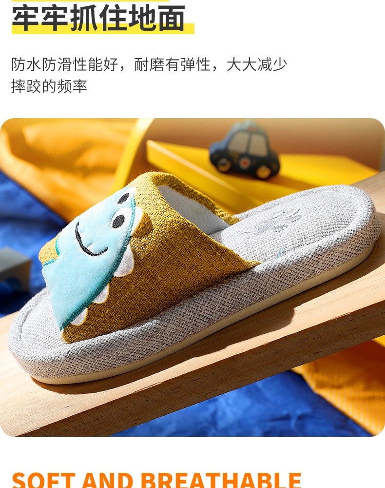 Anti-slip linen and cotton slippers for spring and autumn, indoor slippers for boys, girls and babies, new summer style detail image 9
