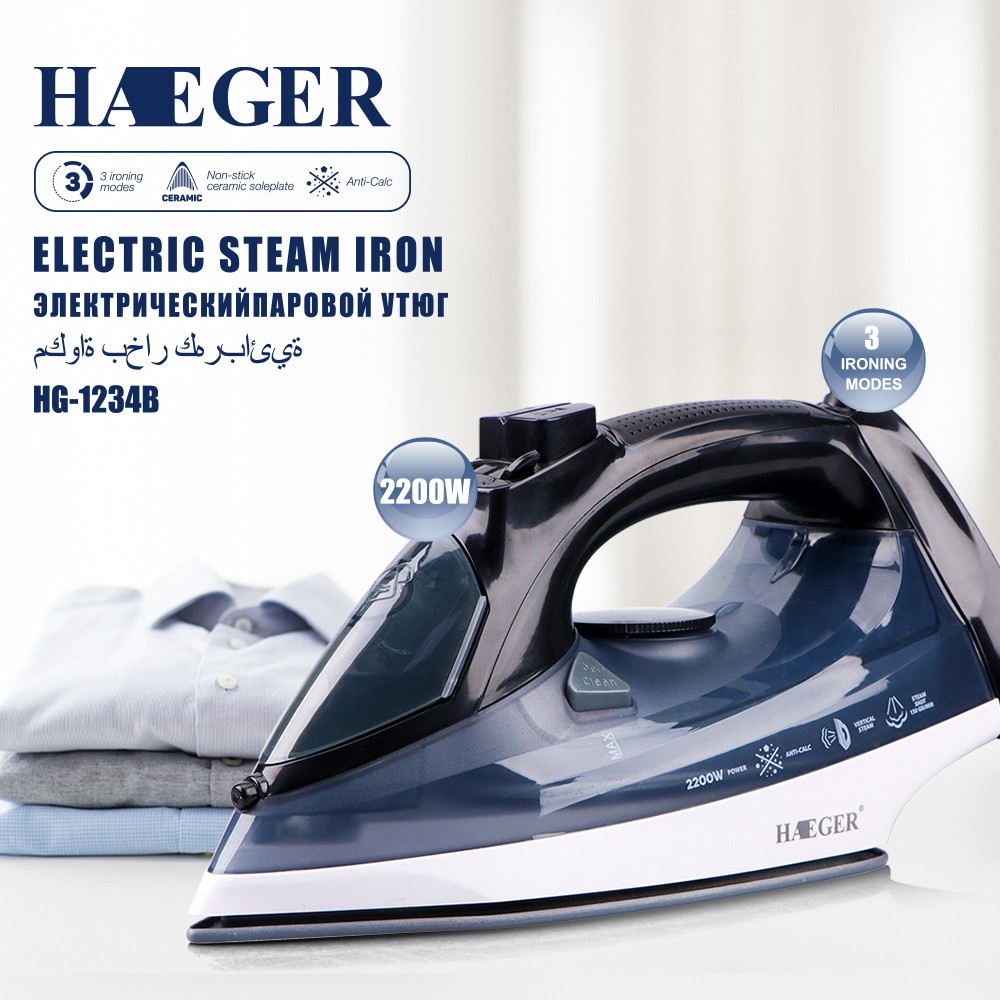 RAF European and American standard cross-border household steam iron, handheld hanging electric iron with wire, dry and wet dual-purpose, 2200W detail image 1