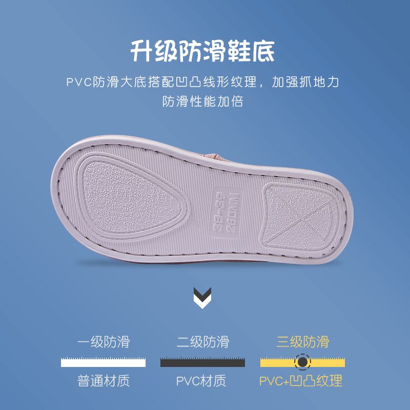 Linen slippers for women, summer, spring, autumn, home, indoor anti-slip, household, all-season floor slippers, cotton and linen, rogue rabbit slippers for men Specification image