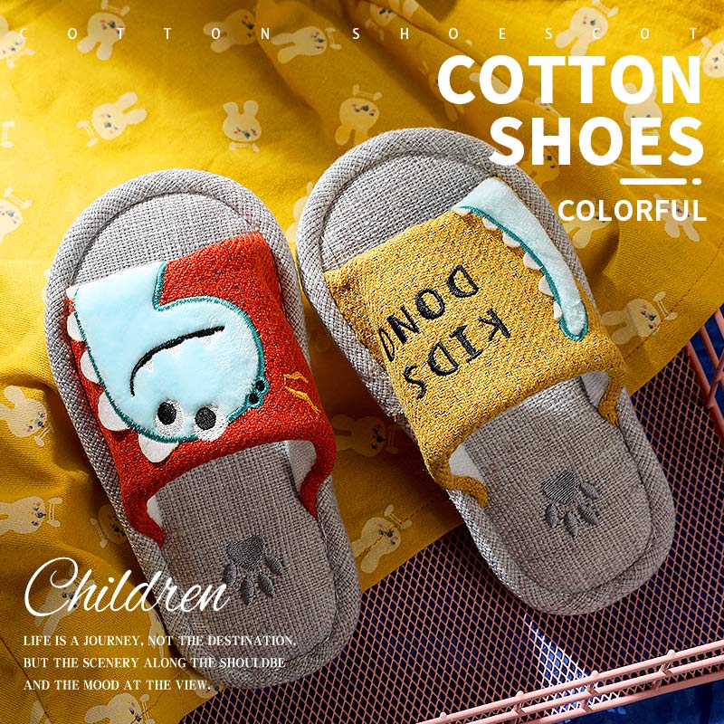 Anti-slip linen and cotton slippers for spring and autumn, indoor slippers for boys, girls and babies, new summer style