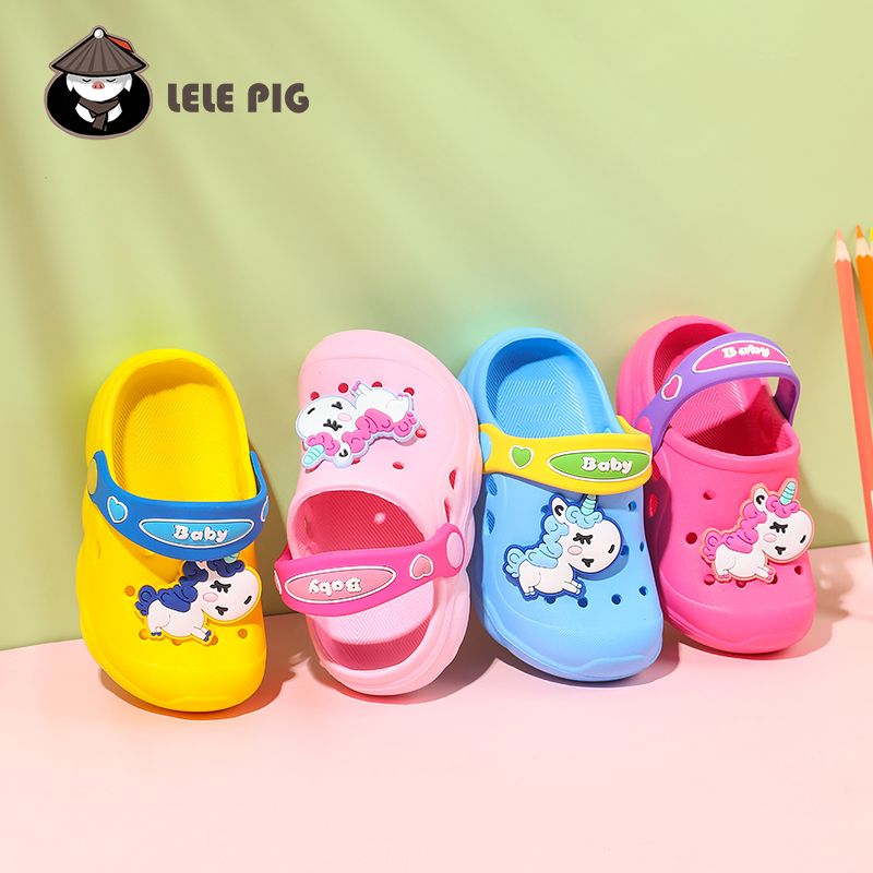 Summer children's slippers: New cool slippers for boys and girls, cute cartoon anti-slip kids, baby crocs