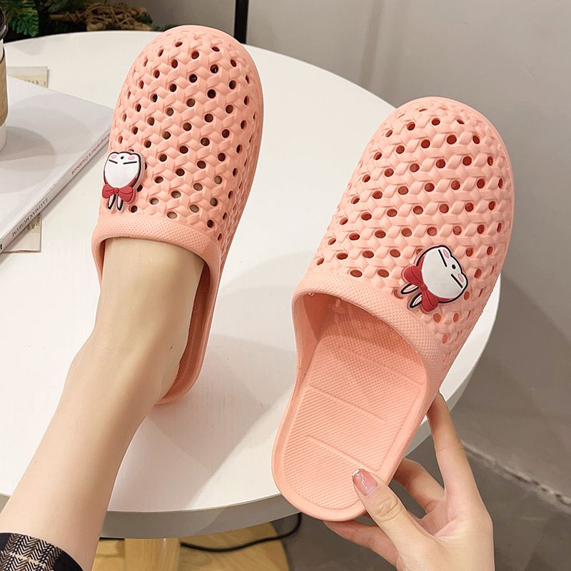 Rogue conejo frío zapatillas mujeres baño de verano baño antideslizante suave fondo interior para el uso en el hogar antipatada bolsa cabeza agujero zapatillas details Picture