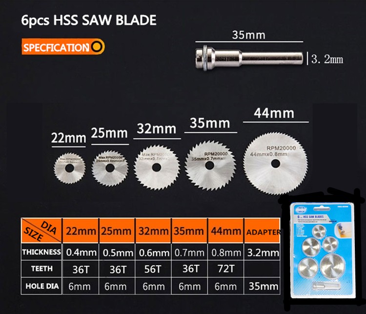 6pcs high-speed steel small saw blades detail image 4
