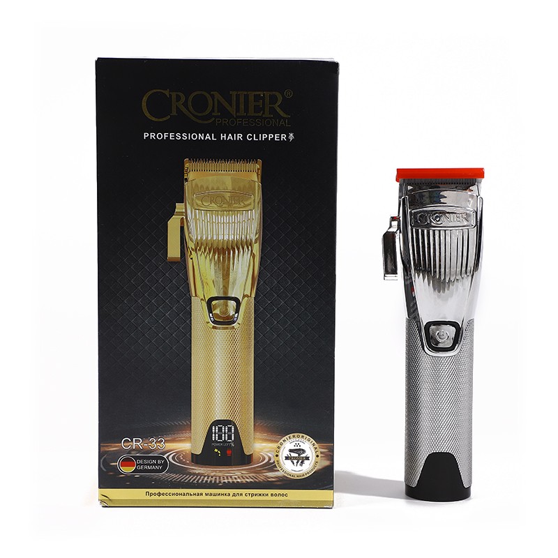 CRONIER CR-33充电式锂电池全金属理发器发廊用不锈钢造型电推剪