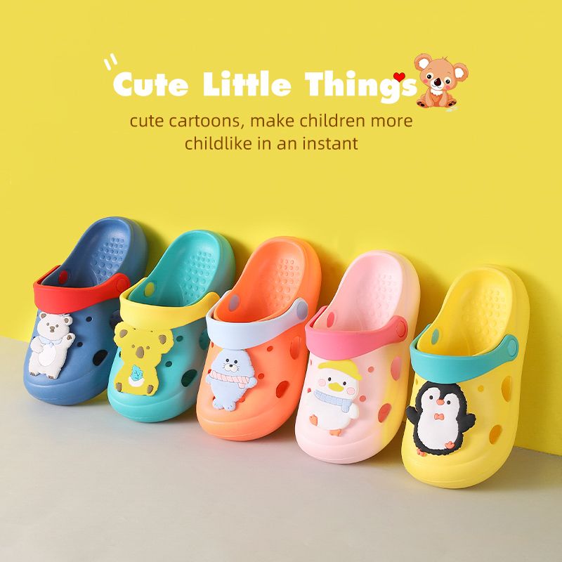 Niños crocs verano niños interior antideslizante bolsa cabeza cool slip hombres y mujeres niños bebé niños dibujos animados slippers nuevo estilo details Picture
