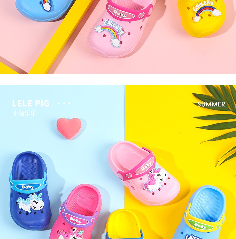 Summer children's slippers: New cool slippers for boys and girls, cute cartoon anti-slip kids, baby crocs detail image 14