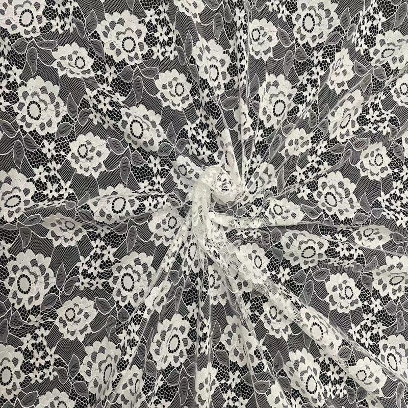 The new polyester fabric with regular hollowed-out distribution and fashionable flower-shaped lace fabric for women's clothing accessories is selling well Specification image