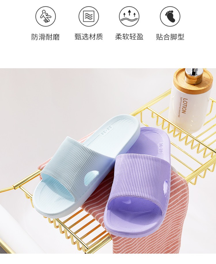 Summer indoor home couple cartoon anti-slip thick-soled soft-soled lightweight bathroom bath slippers detail image 16