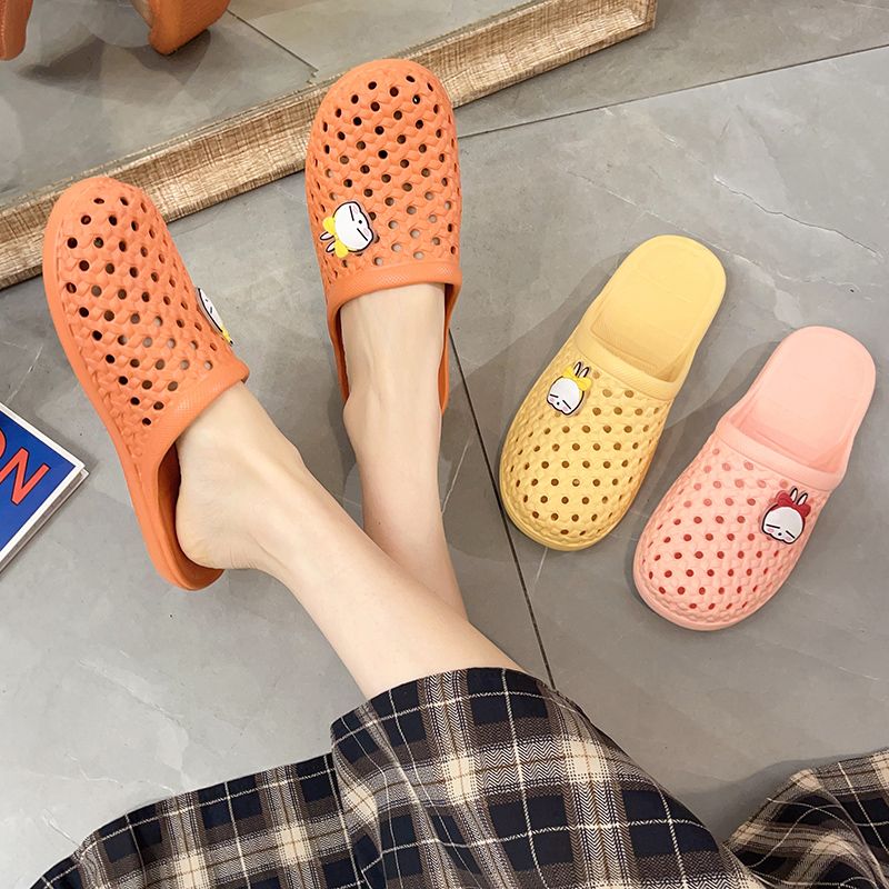 Rogue rabbit slippers female summer bath bathroom non-slip soft bottom indoor home with anti-kicking baotou cave slippers