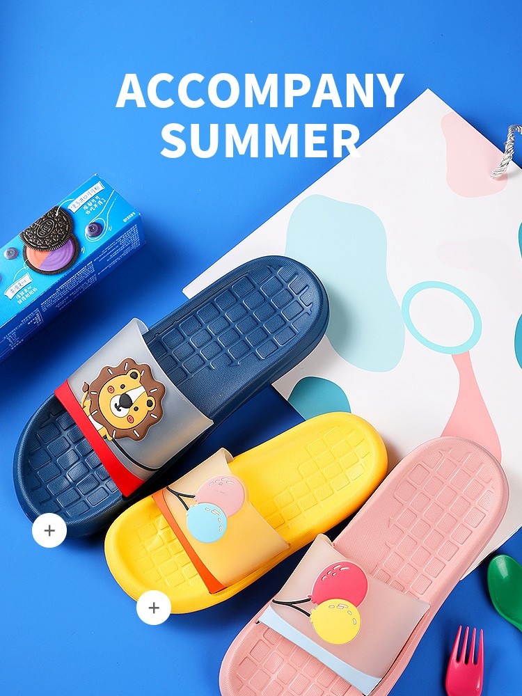 Niños adorables dibujos animados cool slippers verano antideslizante slippers para niños casa baño baño para padres uso interior y exterior detail image 1