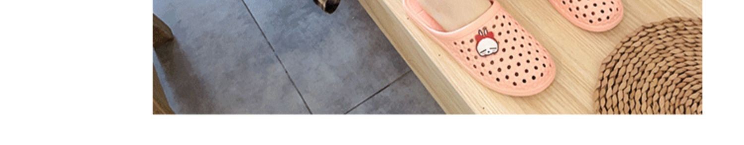 Rogue conejo frío zapatillas mujeres baño de verano baño antideslizante suave fondo interior para el uso en el hogar antipatada bolsa cabeza agujero zapatillas detail image 2