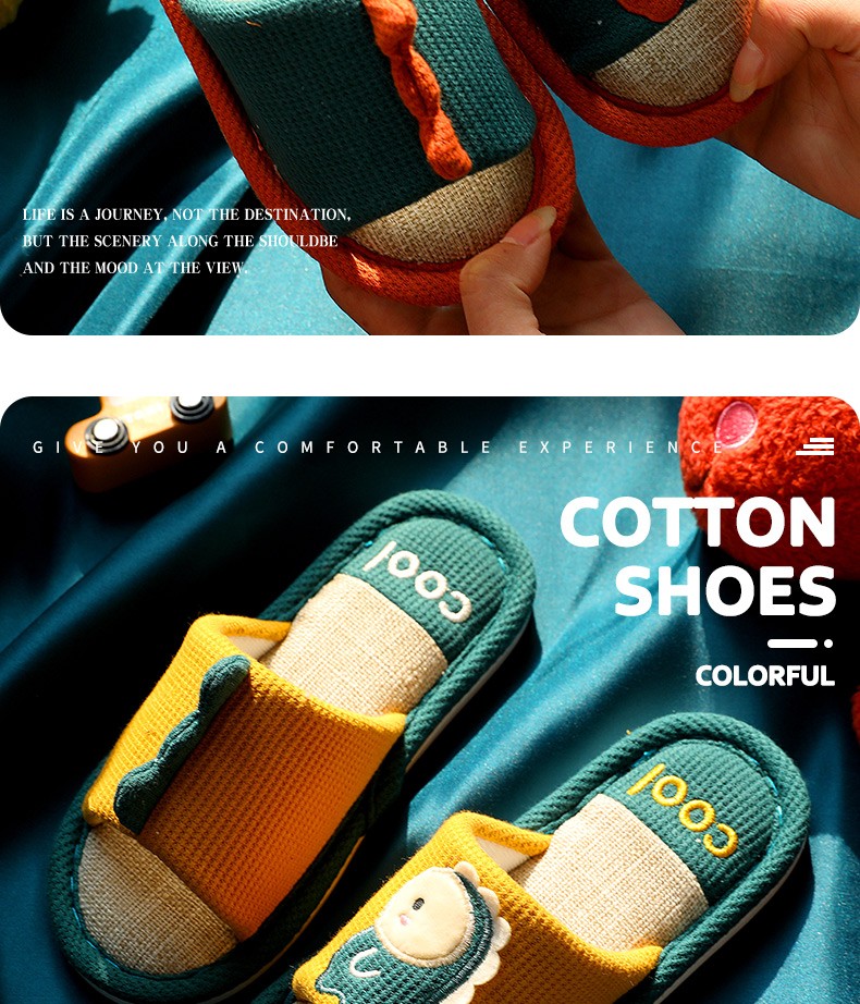 2021 New children's slippers, spring and autumn indoor household boys' and girls' slippers, cartoon anti-slip soft-soled open-toe parent-child slippers detail image 12