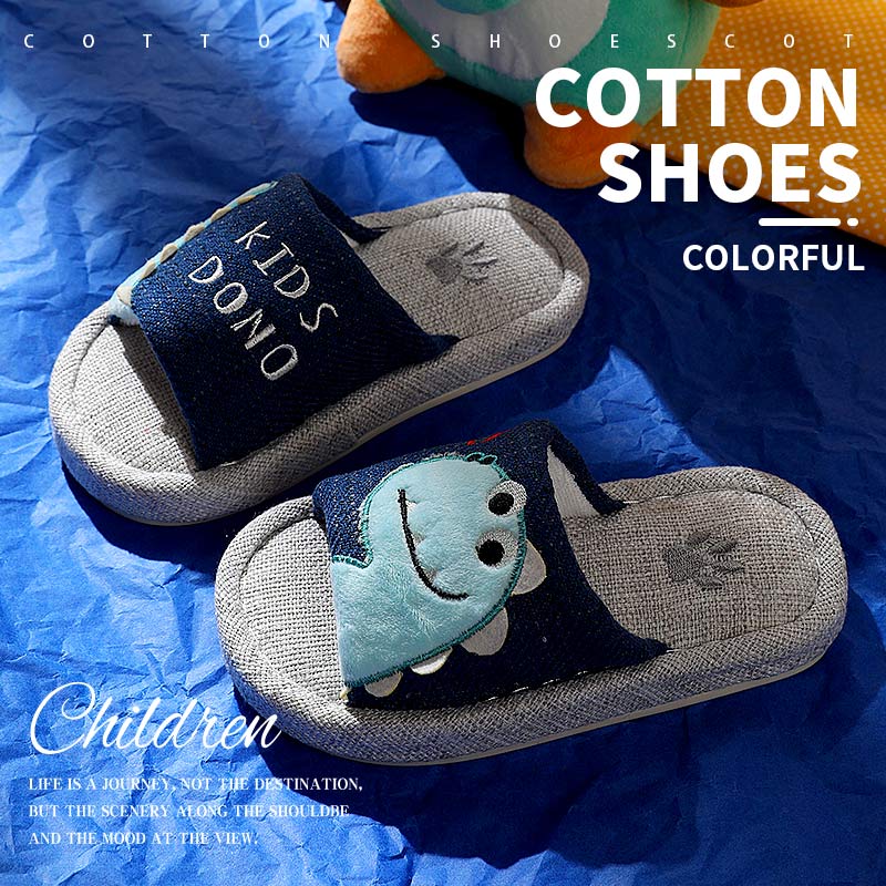 Anti-slip linen and cotton slippers for spring and autumn, indoor slippers for boys, girls and babies, new summer style details Picture
