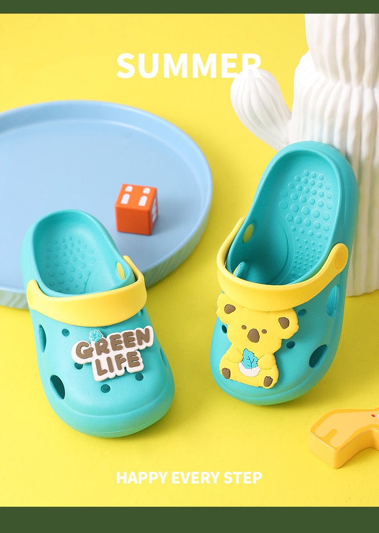 Niños crocs verano niños interior antideslizante bolsa cabeza cool slip hombres y mujeres niños bebé niños dibujos animados slippers nuevo estilo detail image 13