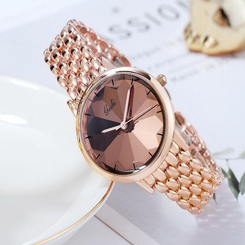 GEDI live-streaming bestsellers: Fashionable and trendy steel band watches, feminine, lightweight luxury waterproof quartz wristwatches, factory direct sales details Picture