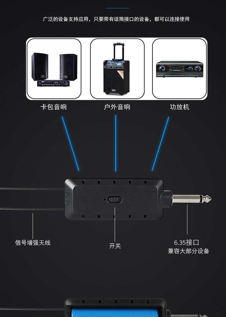 无线麦克风 手机一拖二直播家用会议音响电视电脑声卡万能话筒详情图4