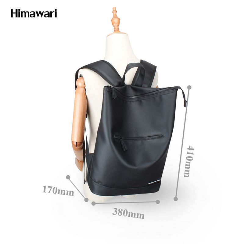 Muguo Bags PU168 New PU fashionable waterproof large-capacity backpack, Korean-style solid color backpack, schoolbag, couple bag for men and women Specification image
