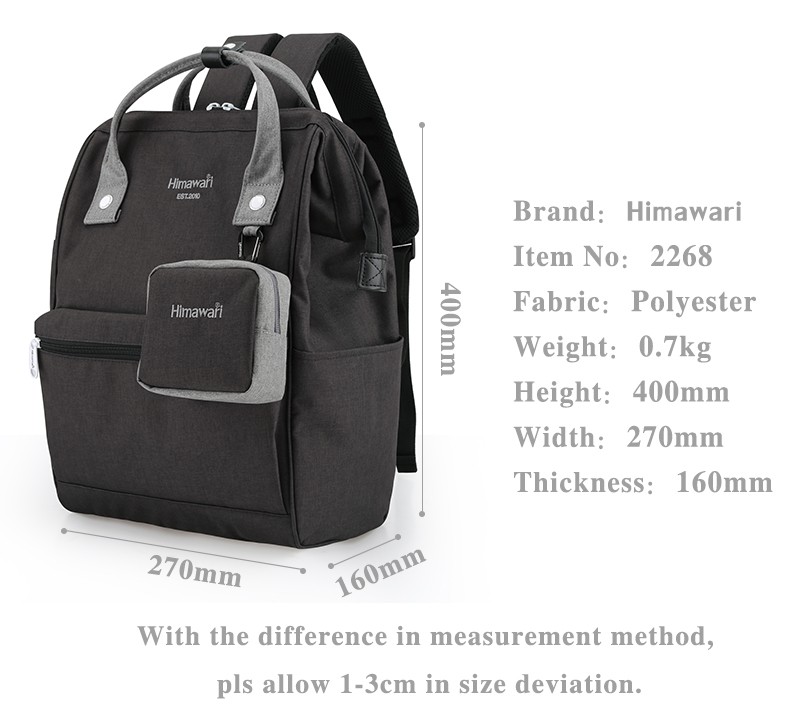 Muguo Luggage 2268 black and Grey travel bag with a coin purse detail image 2