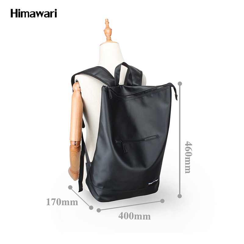 Muguo Bags PU168 New PU fashionable waterproof large-capacity backpack, Korean-style solid color backpack, schoolbag, couple bag for men and women detail image 2