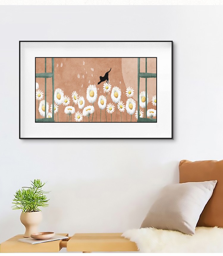 新中式玄关装饰画办公室壁画现代组合圆形画意境山水画沙发背景画详情图1