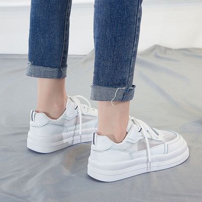 小白鞋女2021年夏季新款薄款网面透气网鞋大头鞋百搭韩版板鞋D02