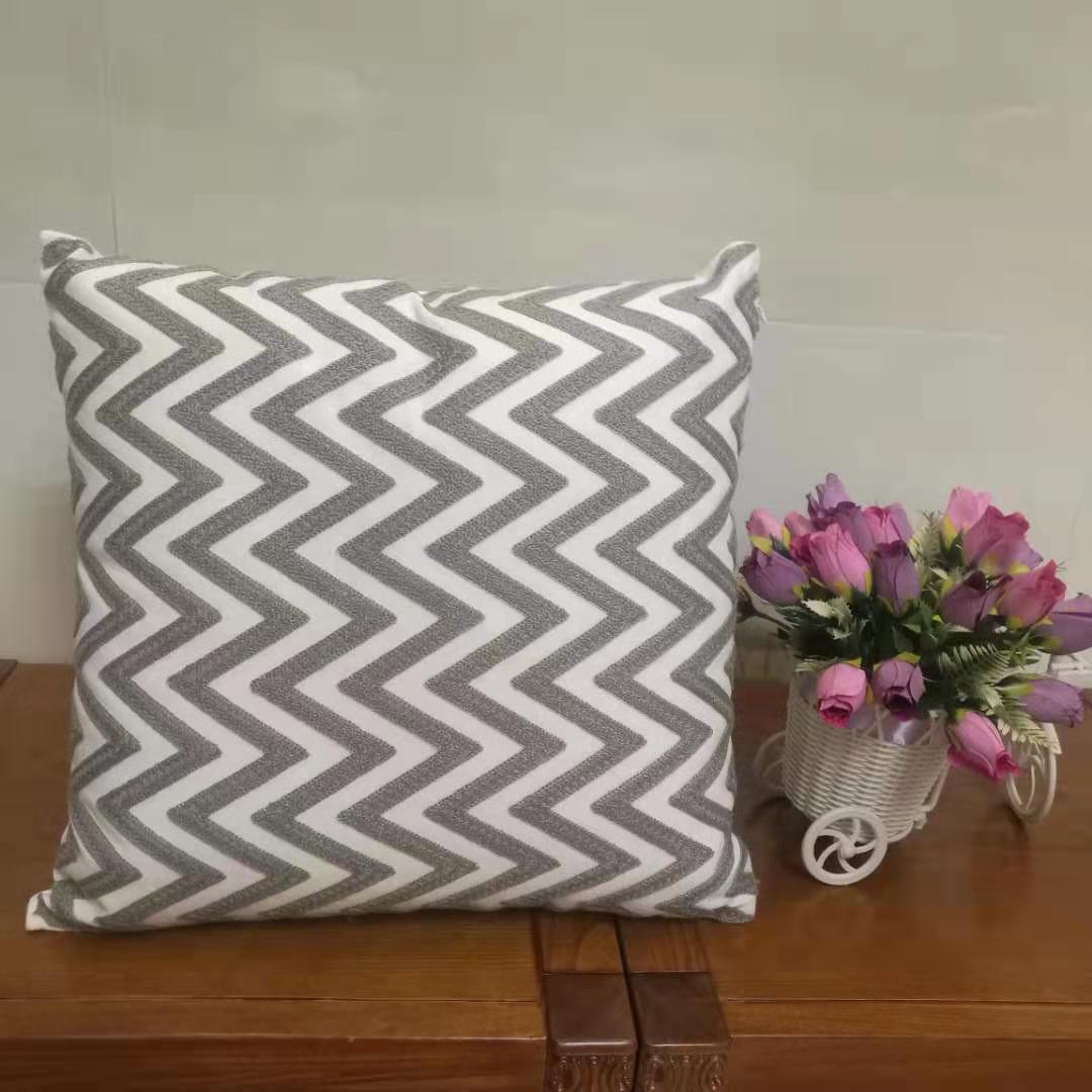 Cotton Embroidery Black And White Series Geometric Figure Throw Pillow Cushion Pillow Back Pillow Cover undefined