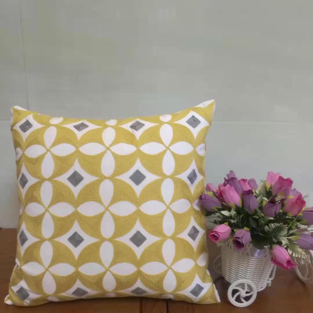 Cotton Embroidery Black And White Series Geometric Figure Throw Pillow Cushion Pillow Back Pillow Cover undefined