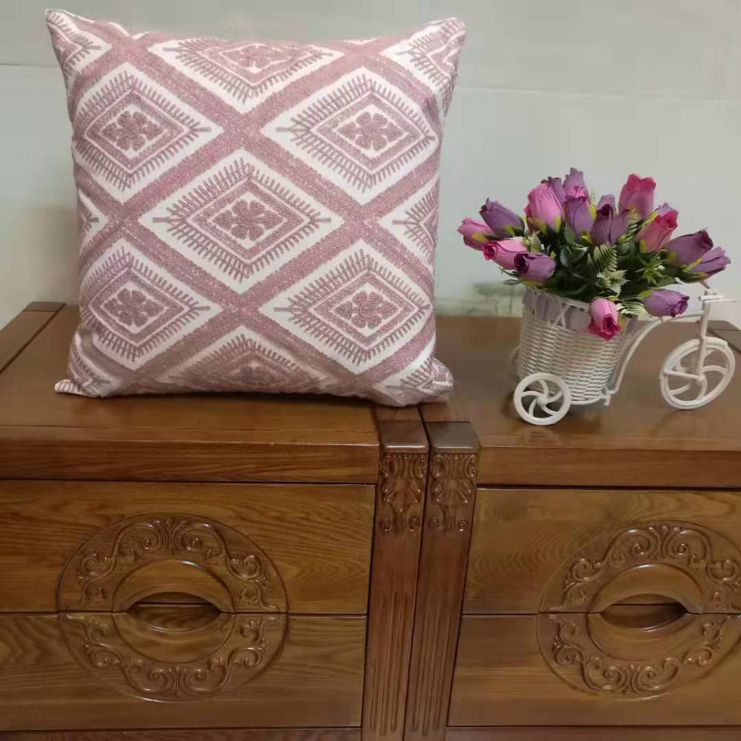 Cotton Embroidery Black And White Series Geometric Figure Throw Pillow Cushion Pillow Back Pillow Cover undefined