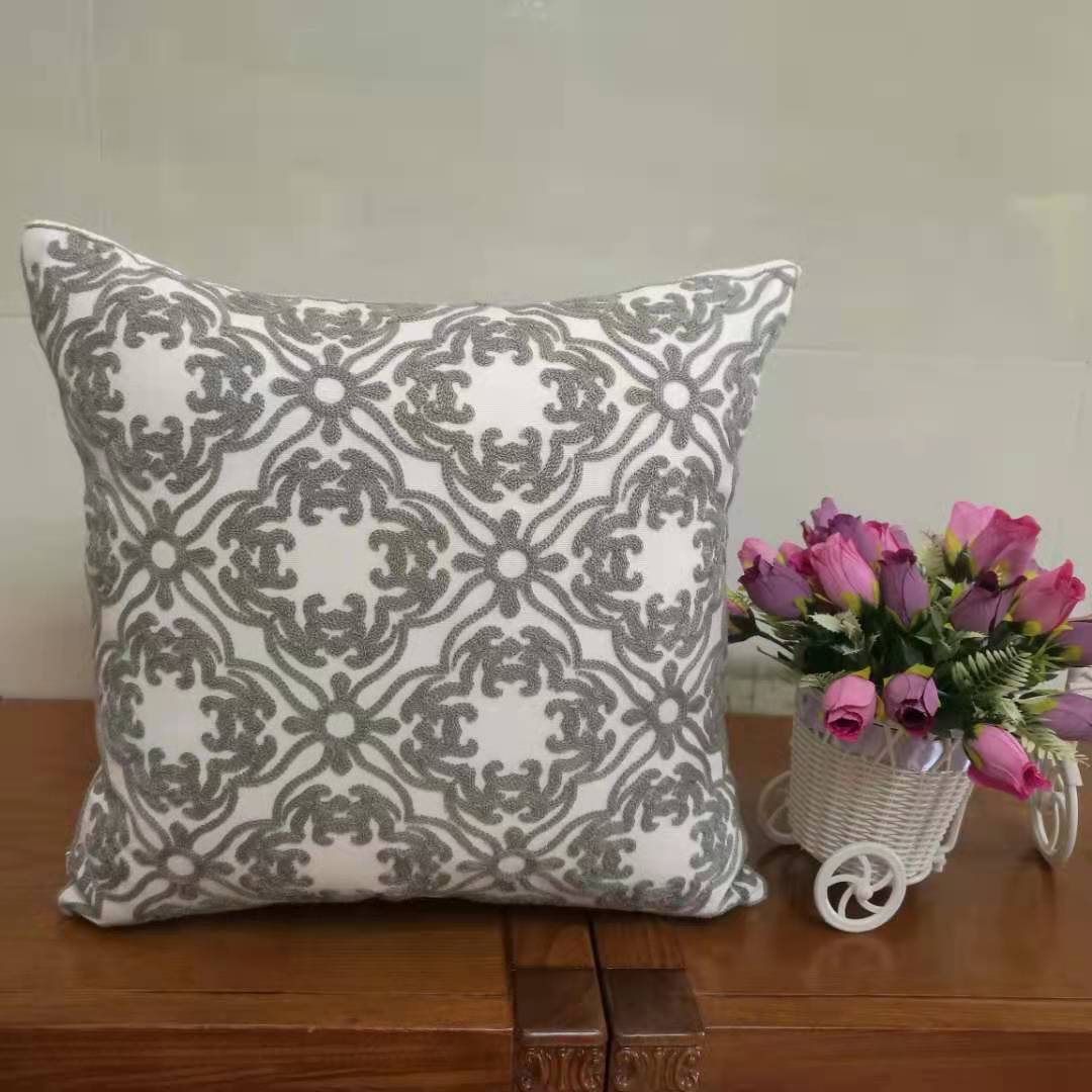 Cotton Embroidery Black And White Series Geometric Figure Throw Pillow Cushion Pillow Back Pillow Cover undefined