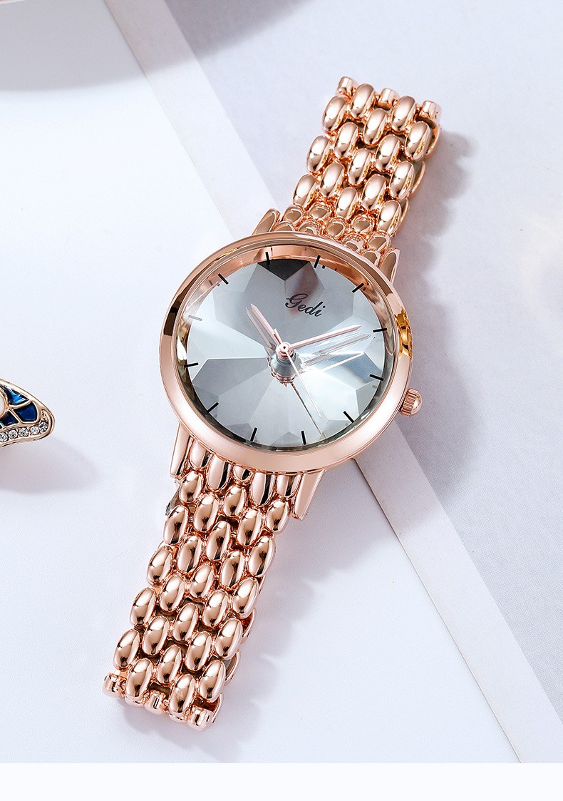 GEDI live-streaming bestsellers: Fashionable and trendy steel band watches, feminine, lightweight luxury waterproof quartz wristwatches, factory direct sales detail image 5