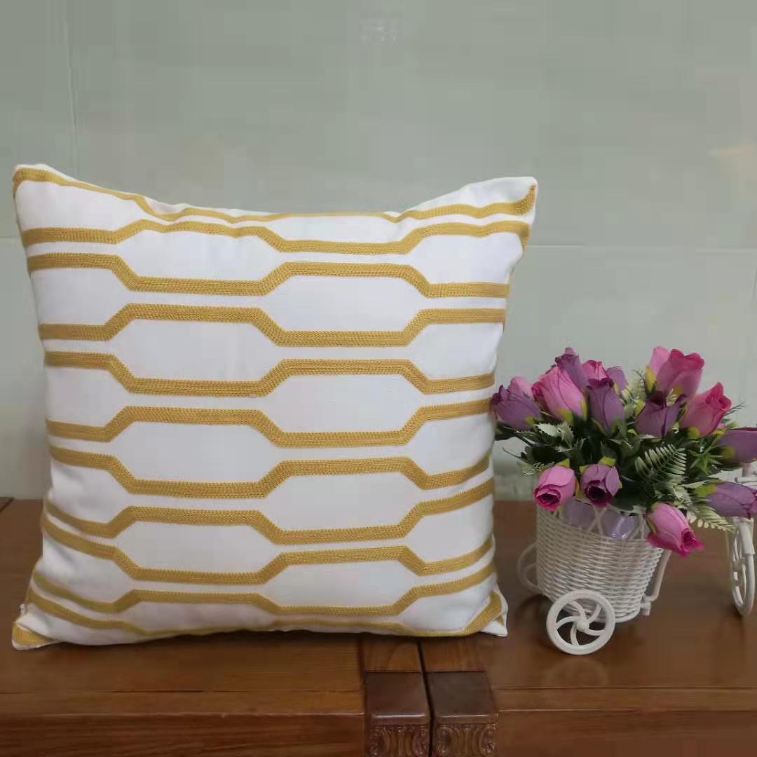 Cotton Embroidery Black And White Series Geometric Figure Throw Pillow Cushion Pillow Back Pillow Cover undefined