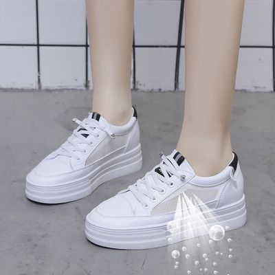 内增高小白鞋女2021夏季新款韩版百搭休闲鞋女透气运动网鞋H03-1