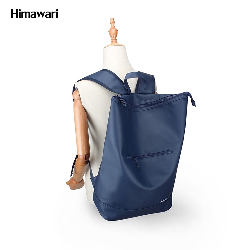 Muguo Bags PU168 New PU fashionable waterproof large-capacity backpack, Korean-style solid color backpack, schoolbag, couple bag for men and women detail image 4