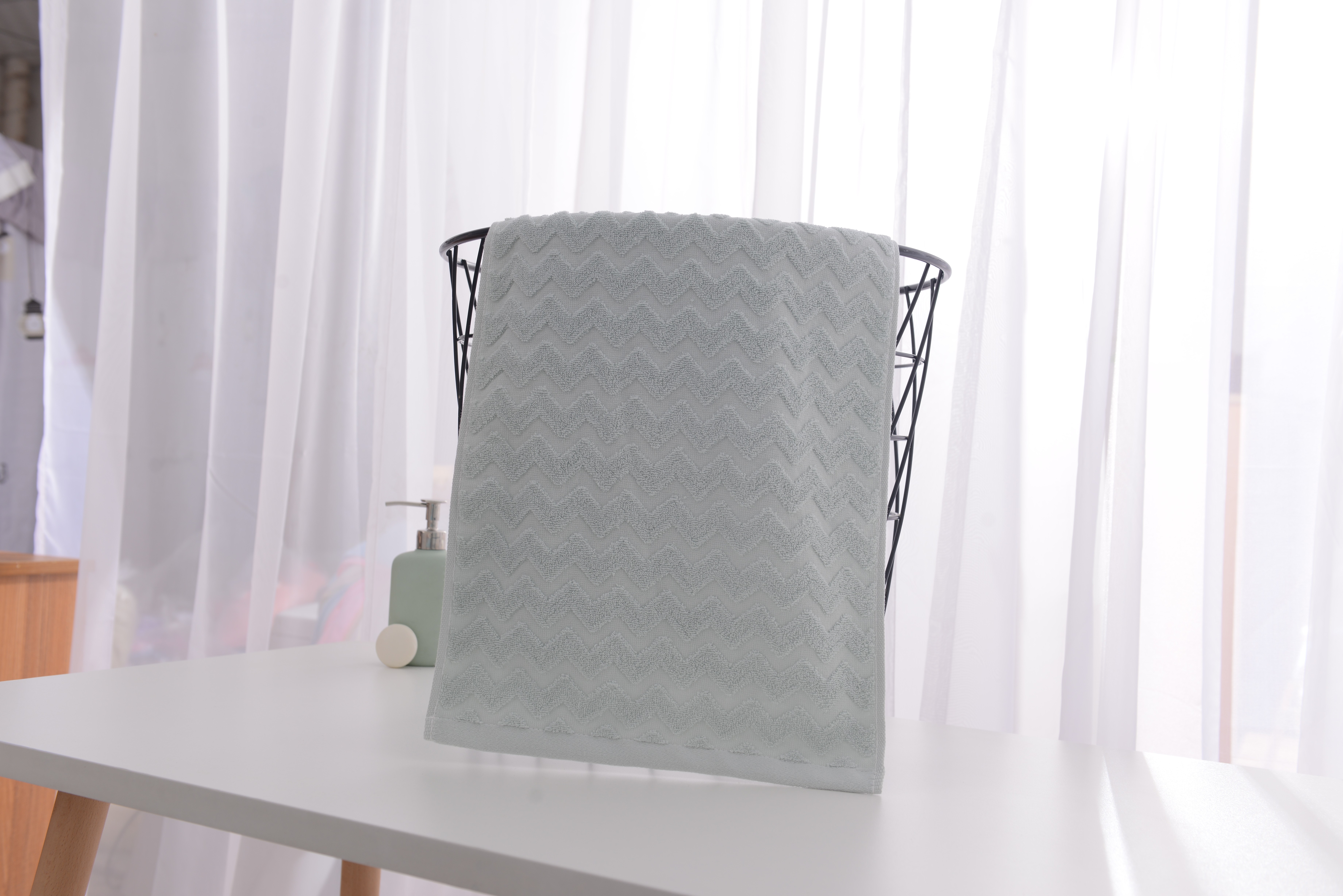 Yiwu Good Products: Qingchen Youjia Pure Cotton Absorbent Household Face Wash and Cleansing towels, wavy towels detail image 2