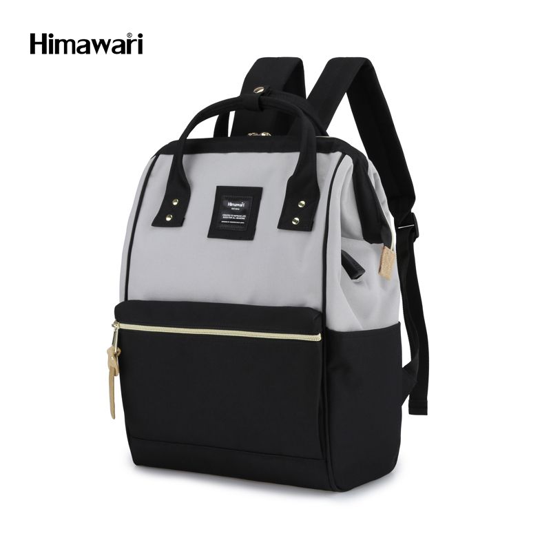 Muguo 9001 Grey and Black Polyester Backpack details Picture
