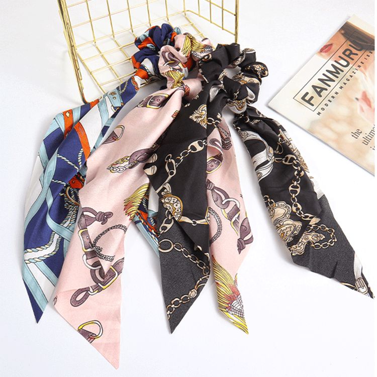 Yiwu quality products: Korean chanel-style ribbons, super ethereal hair bands, women's hair ties, popular ponytail hair ties, women's 2021 new large intestine hair ties