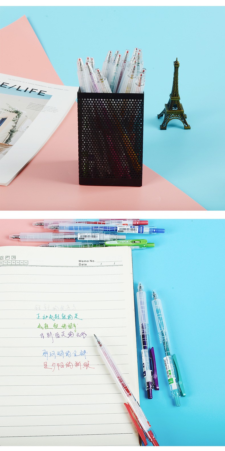 Shanzhi 625 Metal high-gloss gel Pen, student doodling and drawing notebook pen Color set, factory direct sale pic 10