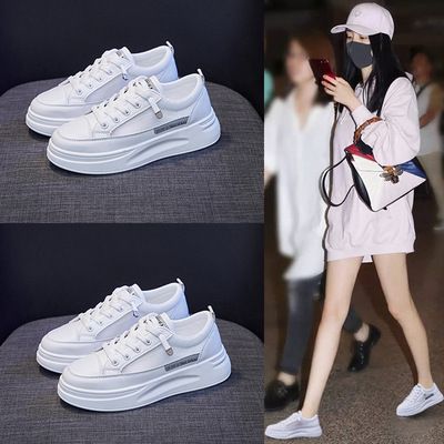 2021夏季新款网面透气小白鞋女ins潮学生厚底松糕板鞋女鞋子Z19-1产品图