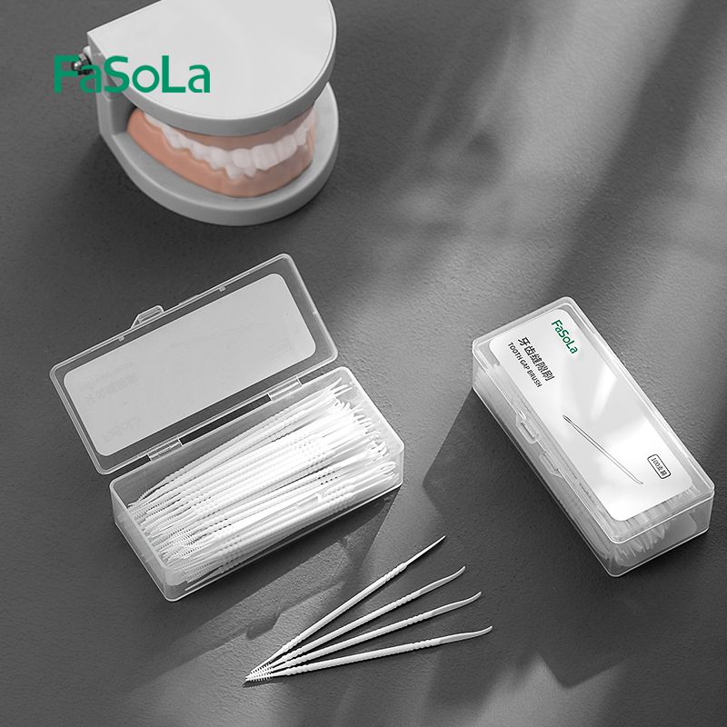 100-piece interdental brush for cleaning the gaps between teeth, dental braces, periodontal care, and interdental brushes