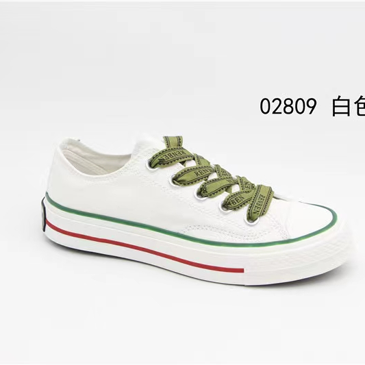 Renben 2809 green lace-up summer cool canvas shoes and casual white sneakers in two colors