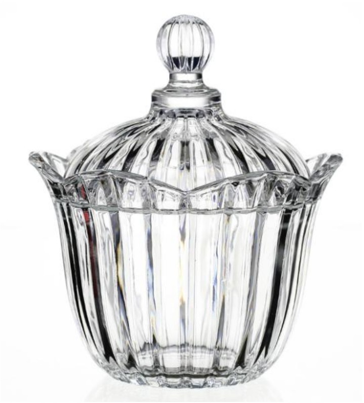 Glass container seasoning jar, transparent ins household oil, One kitchen small box, white sugar and brown sugar storage, with lid, large flower transparent detail image 1