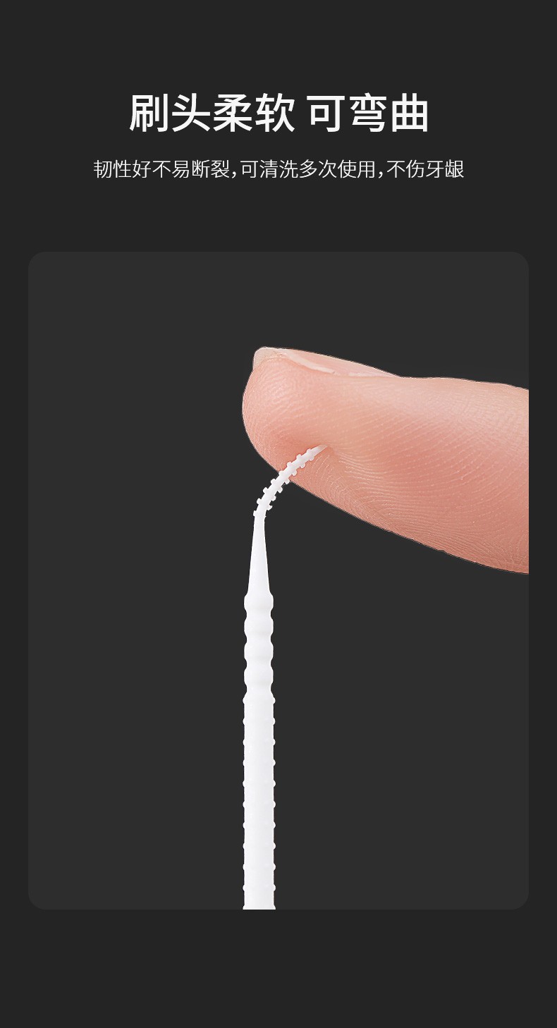 100-piece interdental brush for cleaning the gaps between teeth, dental braces, periodontal care, and interdental brushes detail image 8