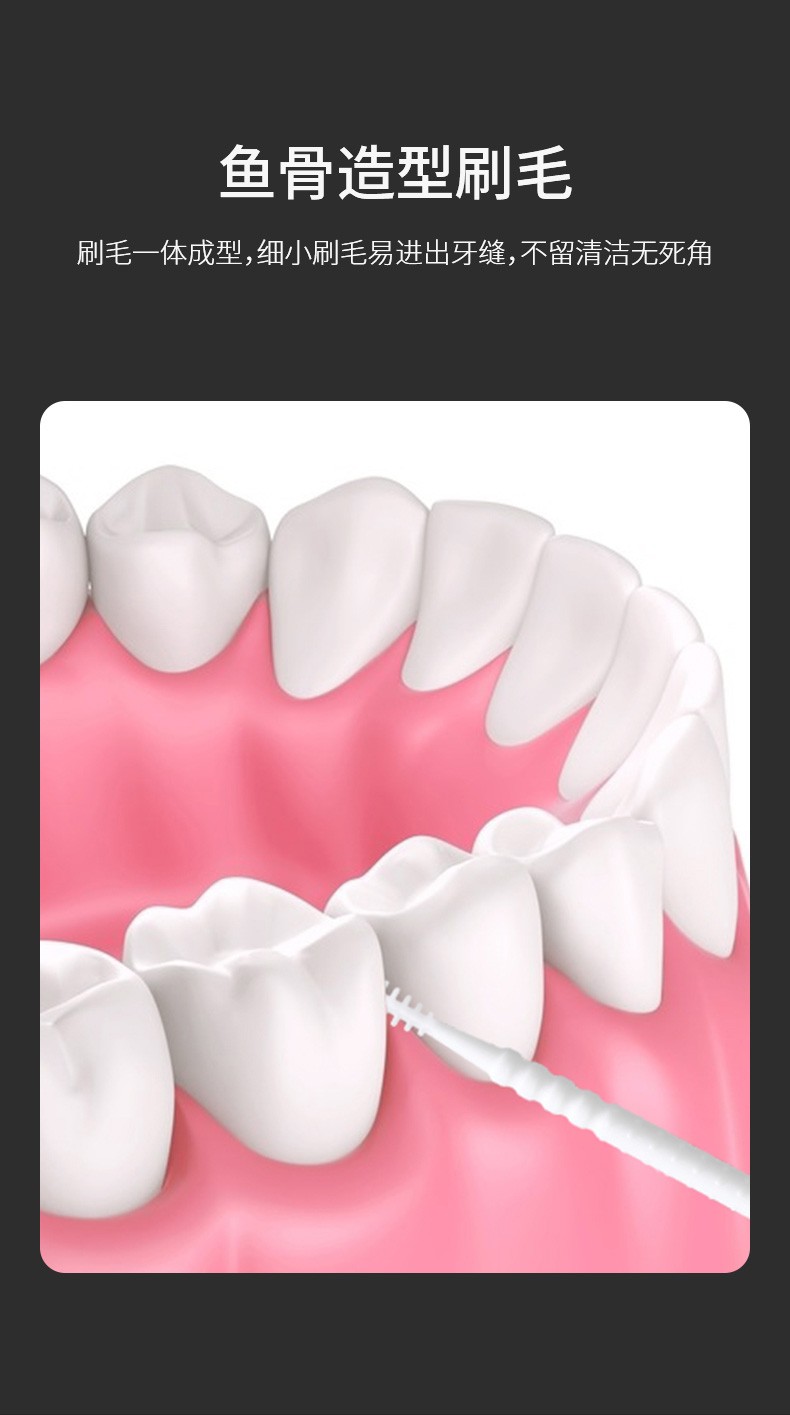 100-piece interdental brush for cleaning the gaps between teeth, dental braces, periodontal care, and interdental brushes detail image 6