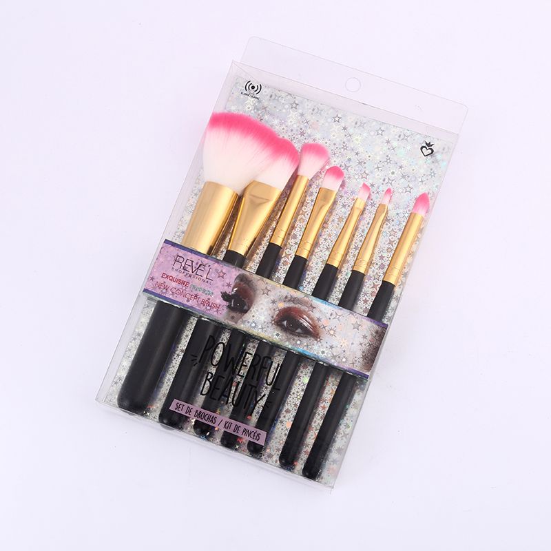 The manufacturer supplies 7 new makeup brush sets for beginners, including a complete set of eye brushes and beauty makeup tools Specification image