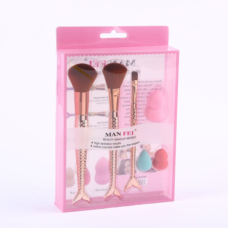 Long fish-scale handle tanning brush foundation brush soft non-latex sponge beauty egg makeup egg Makeup egg non-powder set Application Scenario