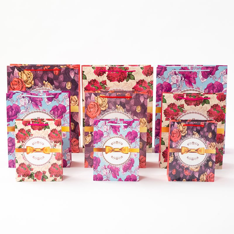 礼品袋环保袋纸袋手提袋购物袋服饰袋生日节日纸袋鲜花玫瑰花纸袋