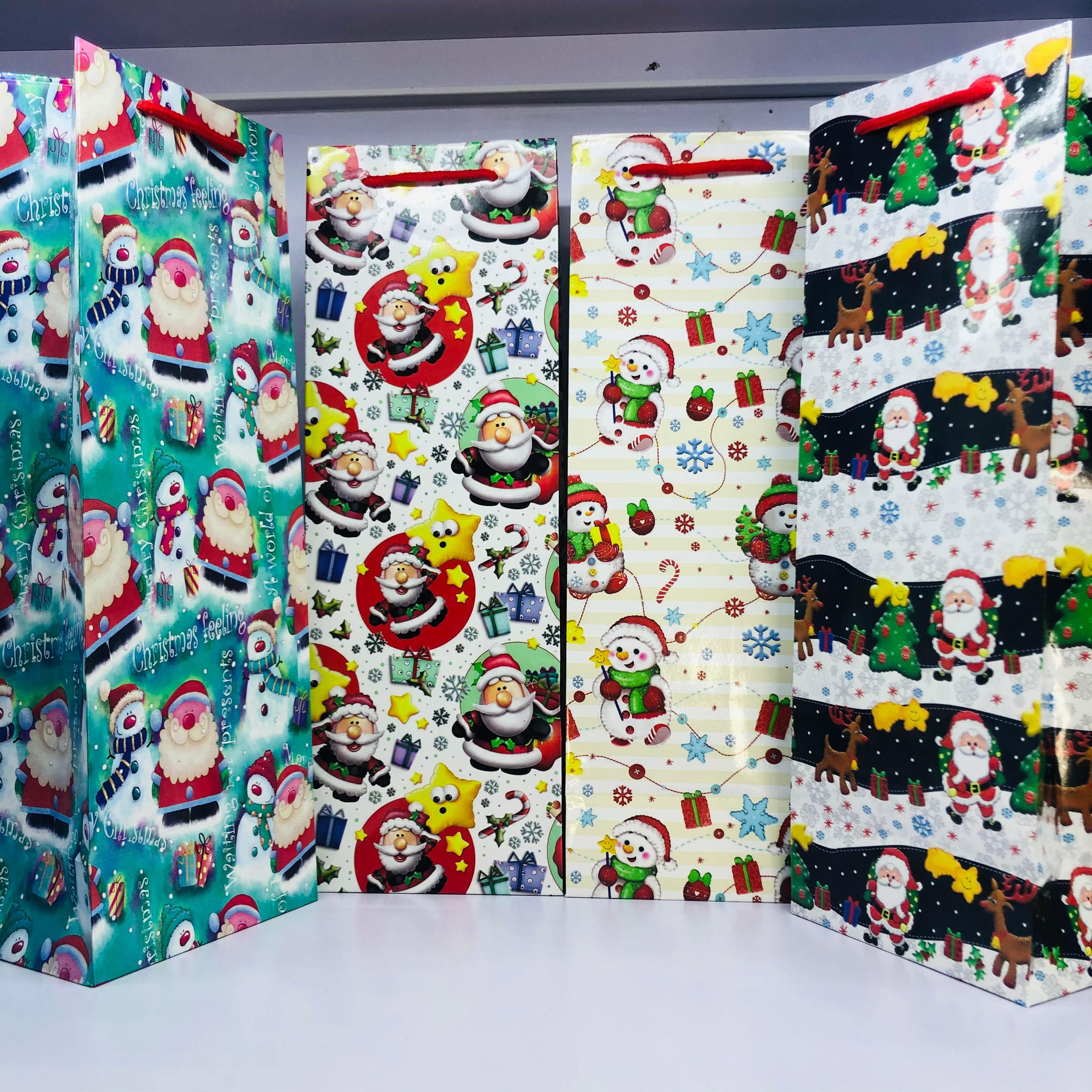 圣诞礼品袋圣诞节纸袋手提袋包装袋购物袋红酒袋铜板纸袋